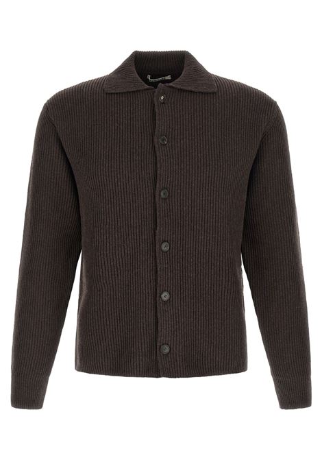 cardigan polo uomo marrone AURALEE | A25AC01RKTOP BROWN